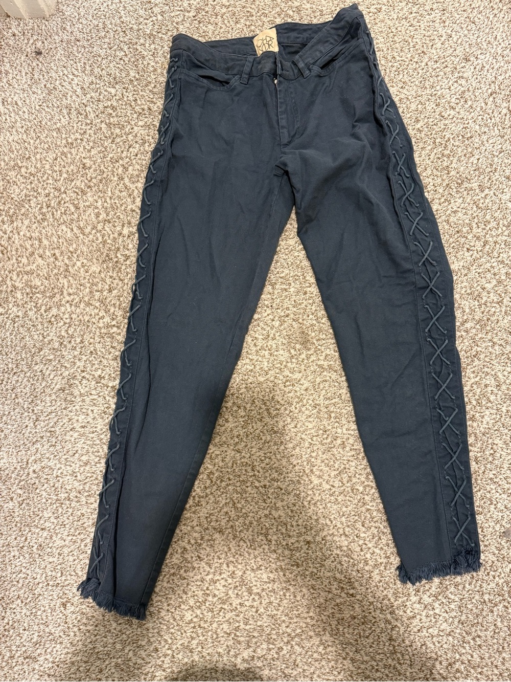 Chaser side lace up pants teal blue sz large L
